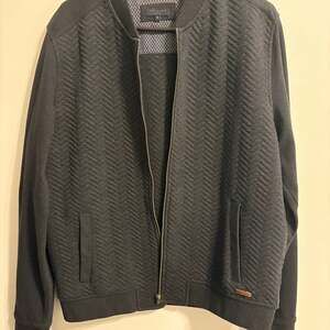 Ted Baker London Quilted Herringbone Bomber Jacket Charcoal Mens Size 5